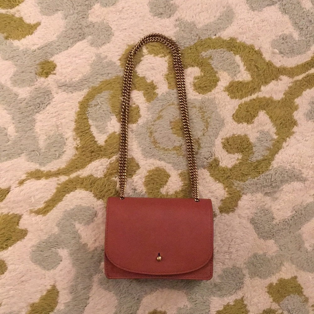 Madewell Brown Leather Chain Clutch / Crossbody